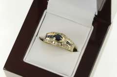 14K Yellow Gold 1.25 Ctw Oval Sapphire Diamond Engagement Ring
