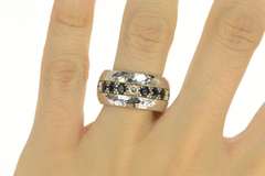 14K White Gold 2.55 Ctw Diamond Sapphire 11.4mm Band Ring