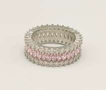 Stunning Pink & White Sapphire Band Ring