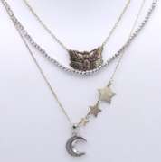 Group Lot of 3 Vintage 925 Sterling Silver Necklaces