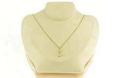 14K Yellow Gold 0.50 Ctw Pear Diamond Tiered Bar Drop Pendant