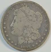 The Rare 1895-O Morgan Silver Dollar in circulated condition.