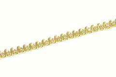 14K Yellow Gold 0.50 Ctw Classic Wavy Link Diamond Tennis Bracelet