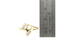 14K Yellow Gold Diamond Marquise Bypass Wedding Wrap Band Ring