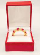 Beautiful Ruby & White Sapphire Eternity Band Ring