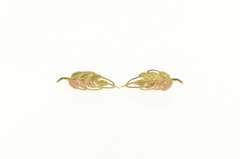 14K Yellow Gold Black Hills Two Tone Leaf Cluster Stud Earrings