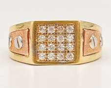 14kt Solid Yellow Gold Men's Designer Style Ring