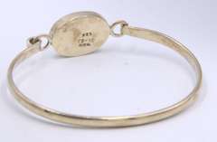 Vintage 925 Sterling Silver Signed Turquoise Bangle