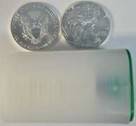Complete original Gem BU roll of 20 2014 $1 American Silver Eagles