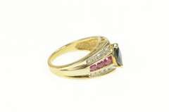 10K Yellow Gold 1.90 Ctw Sapphire Ruby Diamond Engagement Ring