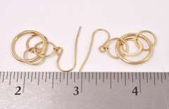 Darling Dangling Circle Earrings in 14k Yellow Gold