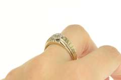 10K Yellow Gold 0.21 Ctw Round Retro Diamond Cluster Men's Ring
