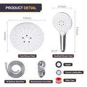 6Pcs Rainfall Shower Head Angle-adjustable Shower Set
