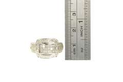 18K White Gold 0.89 Ctw Princess Diamond Squared Halo Ring
