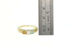 14K Yellow Gold 0.86 Ctw Diamond Topaz Citrine Engagement Ring
