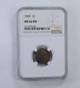 MS62 BN 1900 Indian Head Cent - Blue Tone - Graded NGC