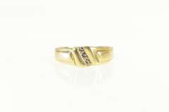 14K Yellow Gold Diamond Classic Vintage Wedding Band Ring