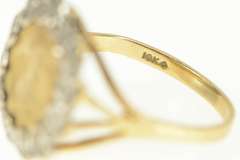 10K Yellow Gold Diamond American Eagle Tribute Coin Ring