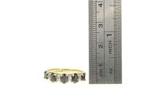 10K Yellow Gold Sapphire Diamond Stackable Wedding Band Ring