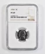 PF69 1954 Jefferson Nickel - Graded NGC