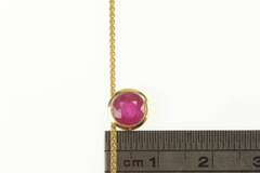 14K Yellow Gold 0.95 Ct Round Natural Ruby Solitaire Chain Necklace