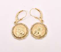 Amazing Guardian Angel Earrings in 14K Yellow Gold