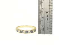 14K Yellow Gold 1.60 Ctw Sapphire Diamond Wedding Band Ring