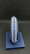 UNIQUE 9.00 CARAT SAPPHIRE BANGLE WITH DIAMOND PAVE IN 14K WHITE GOLLD