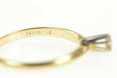 14K Yellow Gold Diamond Round Solitaire Classic Promise Ring