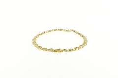 10K Yellow Gold Diamond Wavy Criss Cross Vintage Tennis Bracelet