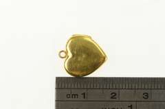 10K Yellow Gold Art Deco Heart Photo Picture Locket Charm/Pendant