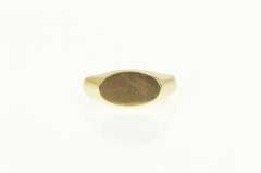 10K Yellow Gold 1940's Vintage Oval Monogram Signet Plain Ring