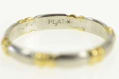 Platinum Two Tone Banded Designer 3.0mm Band Ring