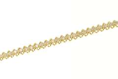 14K Yellow Gold 3.00 Ctw Classic Diamond Wavy Link Tennis Bracelet