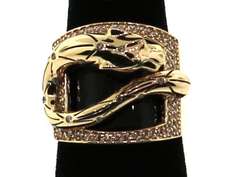 Glitzy Handmade Italian 14k Gold Panther Ring