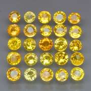 Excellent 3.28ct set of golden Songean Sapphires