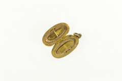 Gold Filled Victorian Engraved Oval Photo Picture Locket Charm/Pendant