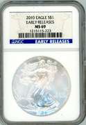 2010 American Silver Eagle in NGC MS69 Early Release