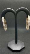 14K YELLOW GOLD OVAL BAGUETTE DIAMOND HOOP EARRINGS