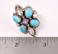 Multi-gem Sterling Silver Ring