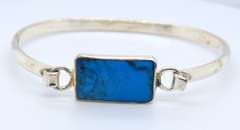 Vintage 925 Sterling Silver Turquoise Bangle