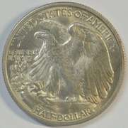 Creamy-white BU 1934-P Walking Liberty Half Dollar. Nice