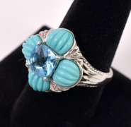 Blue Topaz Set In Sterling