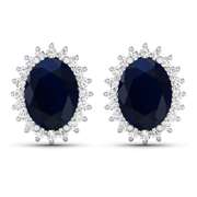 14 Kt White Gold Aquamarine Earrings