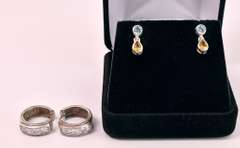 Excellent 2 Pair Earrings Set, Sterling