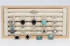 .925 Sterling Silver Ring Assortment Various Sizes & Styles (25 Ring Lot)