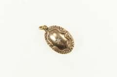 14K Yellow Gold Victorian Domed Scroll Work Vintage Charm/Pendant