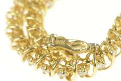 14K Yellow Gold 3.00 Ctw Classic Diamond Wavy Link Tennis Bracelet