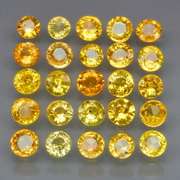 Glittering 3.15ct set of golden Songean Sapphires