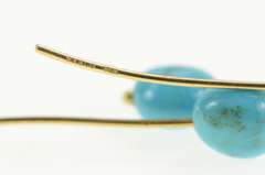 14K Yellow Gold Southwestern Turquoise Hook Dangle Statement Earrings